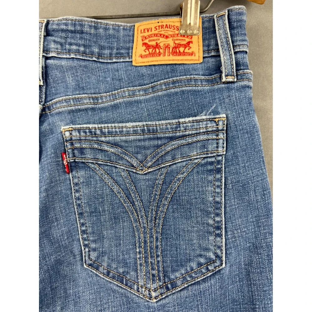 Levi 721 High Rise Skinny Womens 31 Jeans Blue Distressed Denim Good